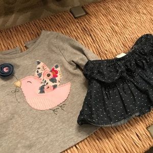 Mudpie Long Sleeve Shirt and Skirt set